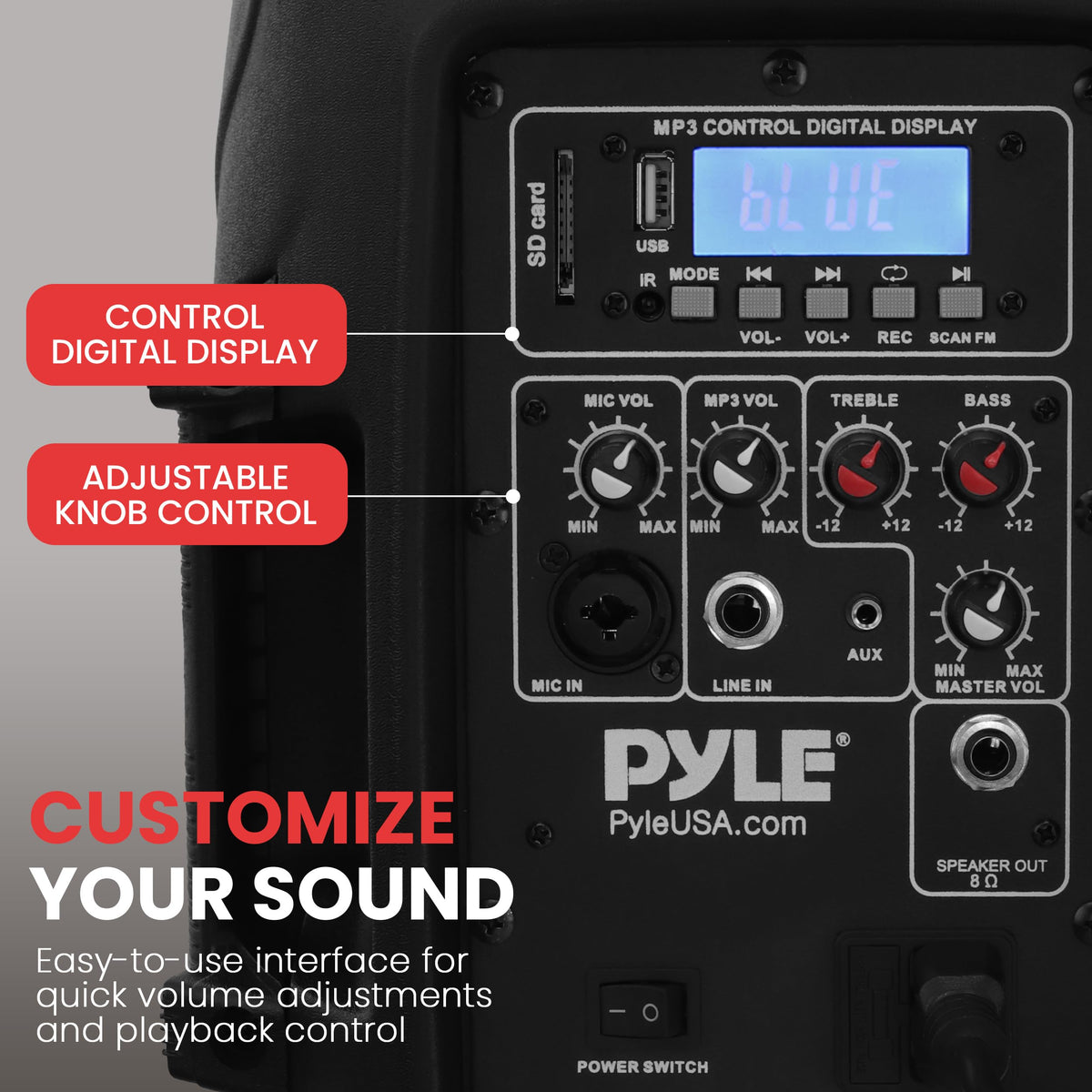 Dual 8 Inch Powered PA Speaker System E5207