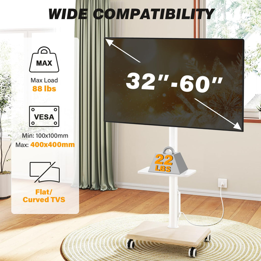 Rolling TV Stand with Power Outlet for 32-60 inch TVs A75819