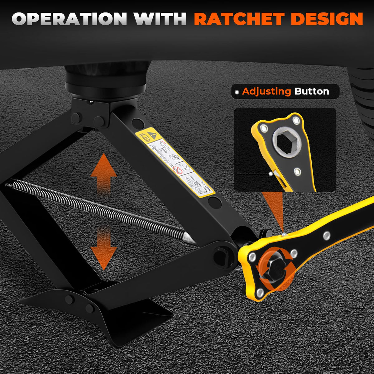 3-Ton Scissor Jack Kit with Rubber Jack Pads V44884