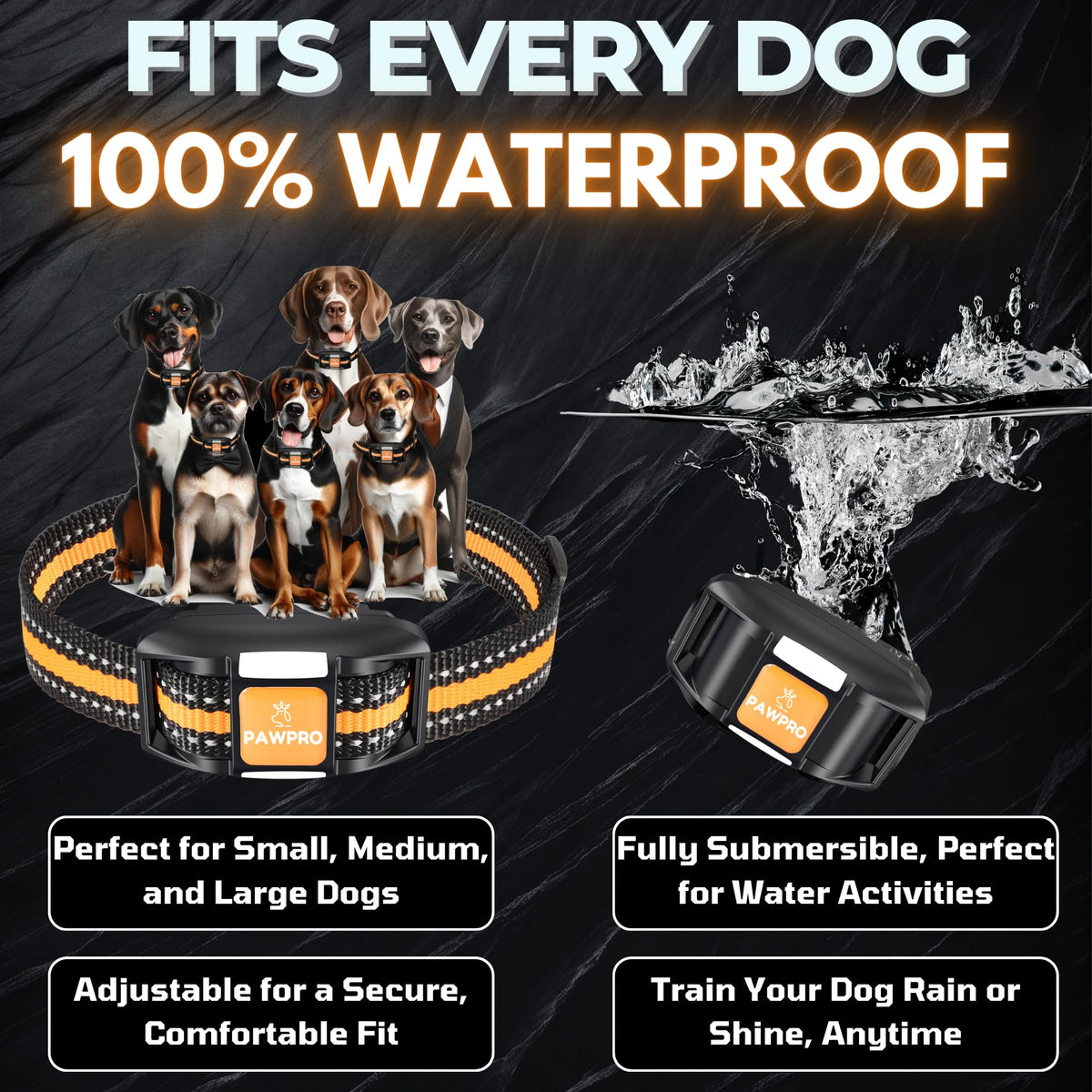 Dog Shock Collar with Remote, 4-Mile Range, Waterproof Rechargeable B841325