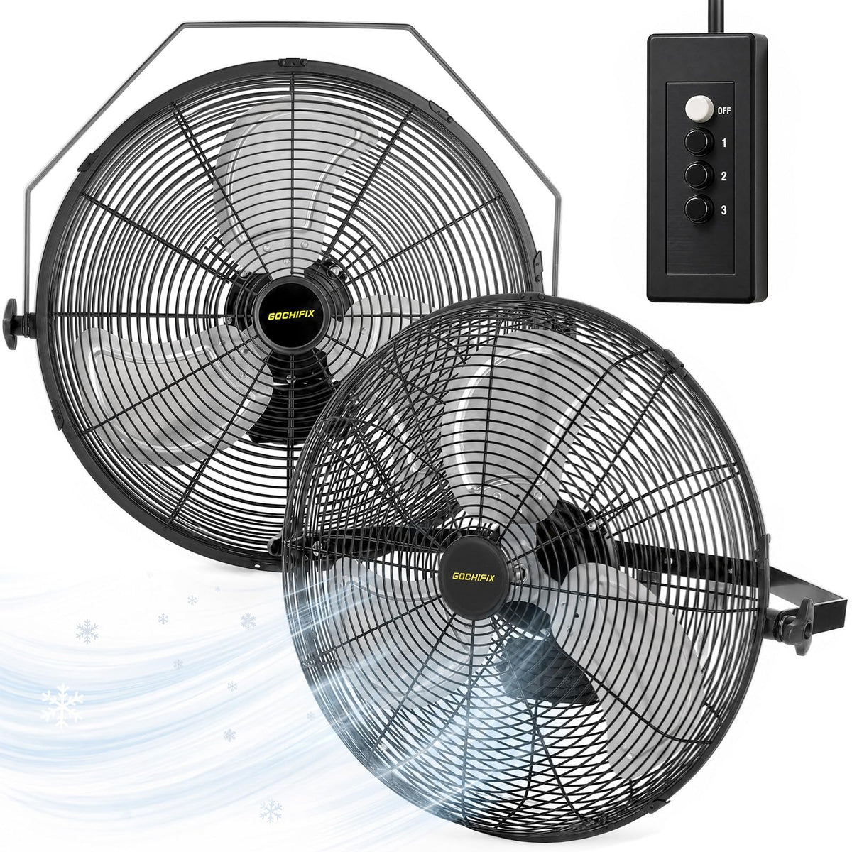 20 Inch 2 Pack 3-Speed High Velocity Wall Mount Fan Q5520