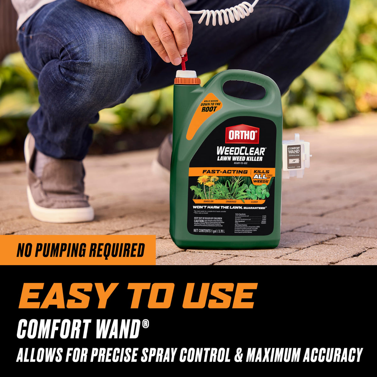 Ortho WeedClear Lawn Weed Killer Ready-to-Use with Comfort Wand, 1 gal. I7930