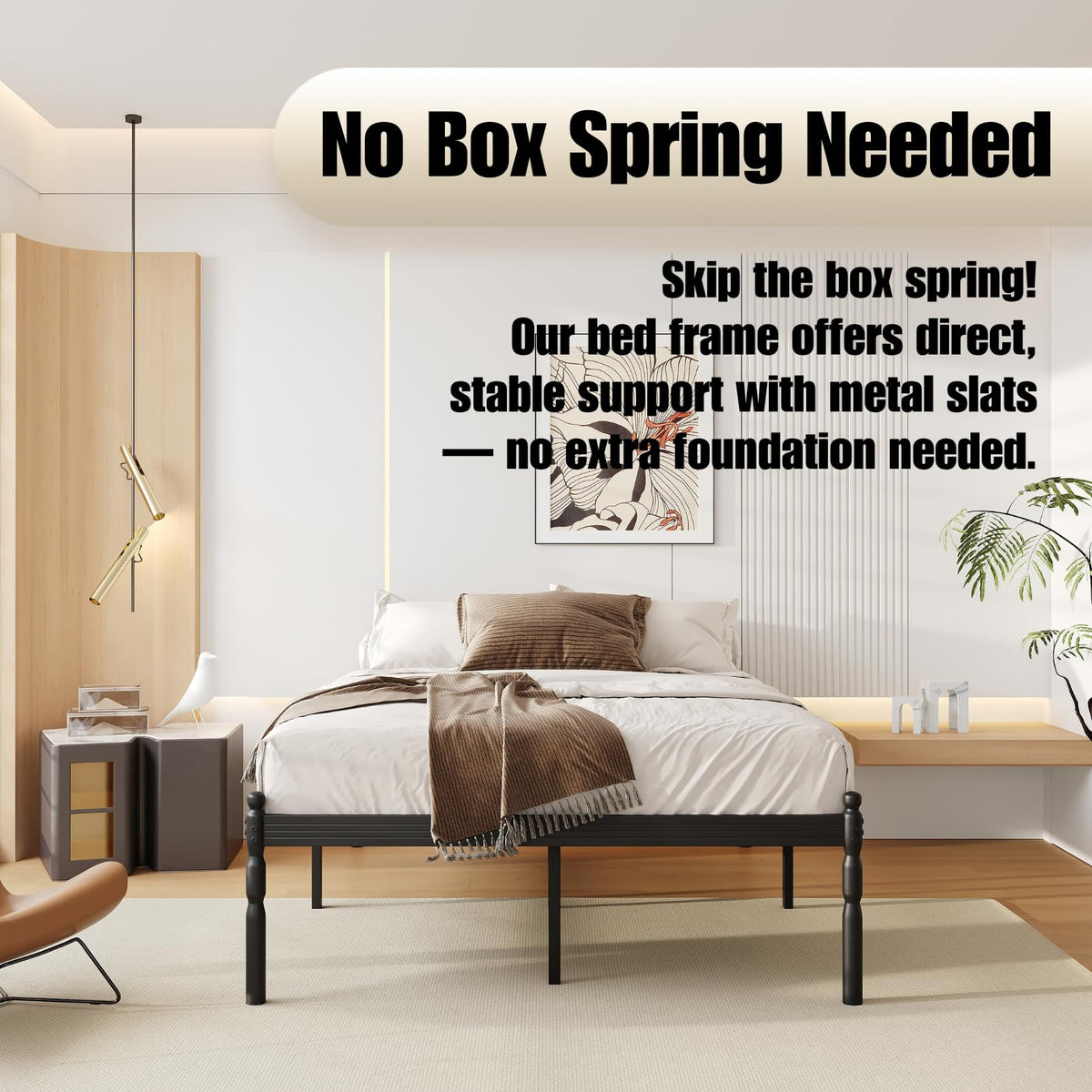 18" Metal Queen Platform Bed Frame Q62201