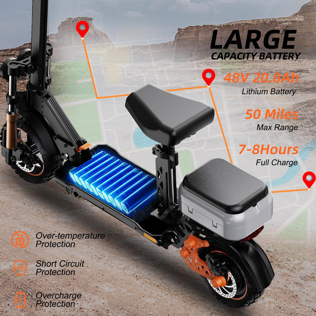 1200W Off Road Electric Scooter with Dual Suspension S4849
