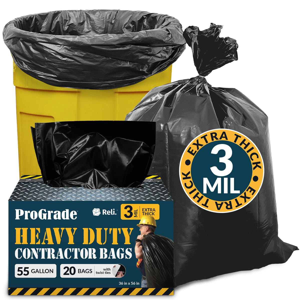 55 Gallon Heavy Duty Trash Bags C623