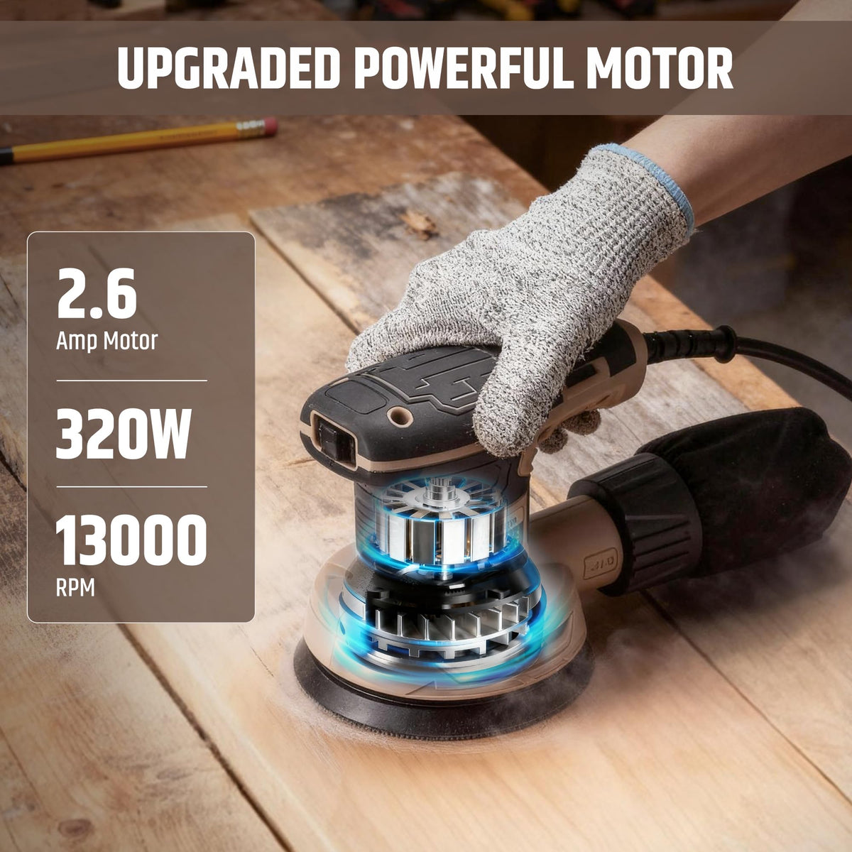 5-Inch Variable Speed Random Orbital Sander with Dust Bag Z858325
