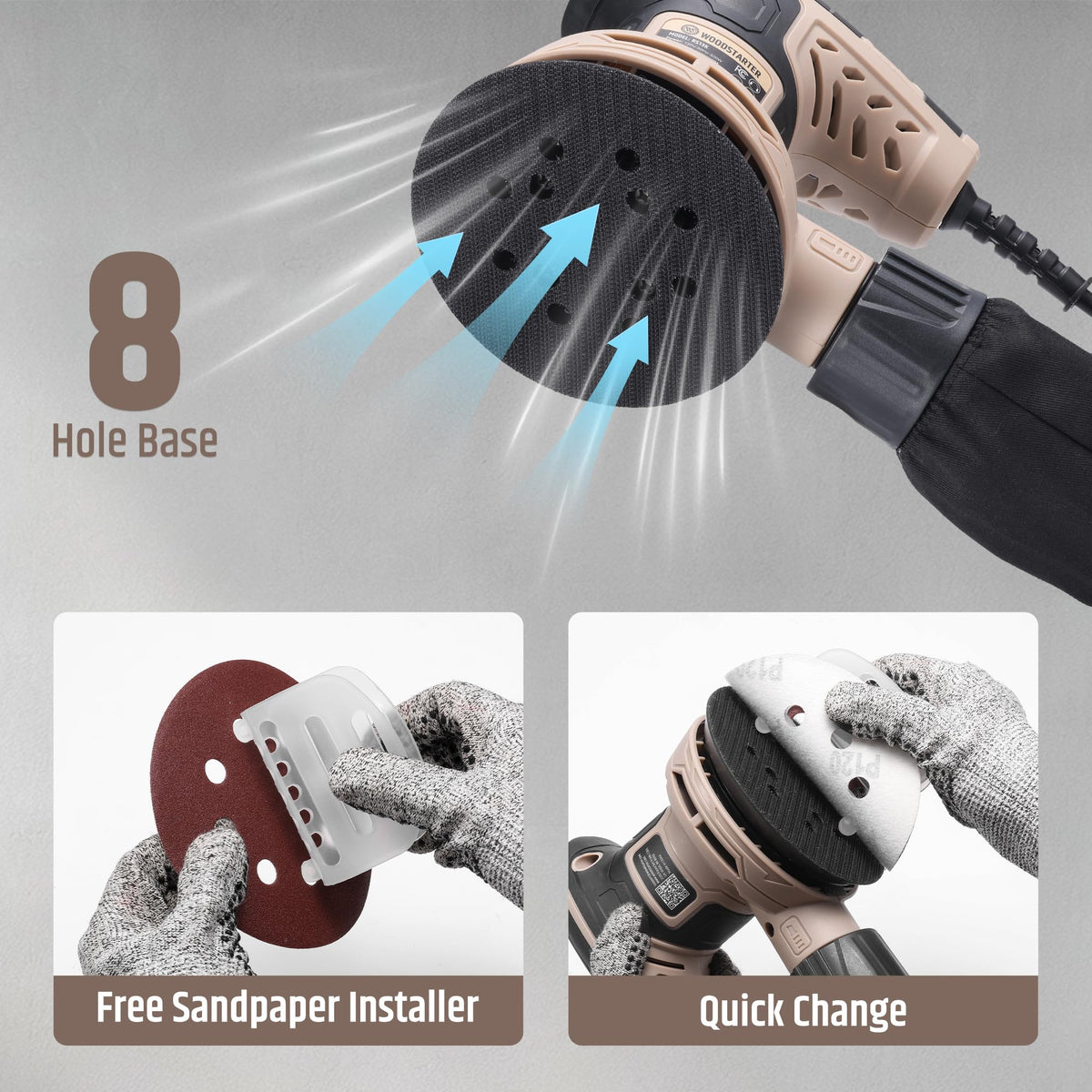 5-Inch Variable Speed Random Orbital Sander with Dust Bag Z858325