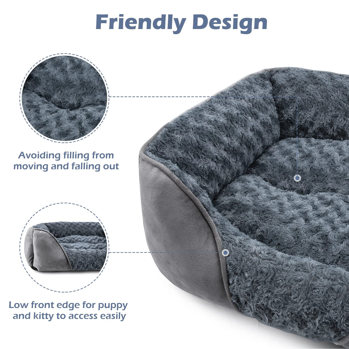 Washable Orthopedic Dog Bed with Anti-Slip Bottom J407