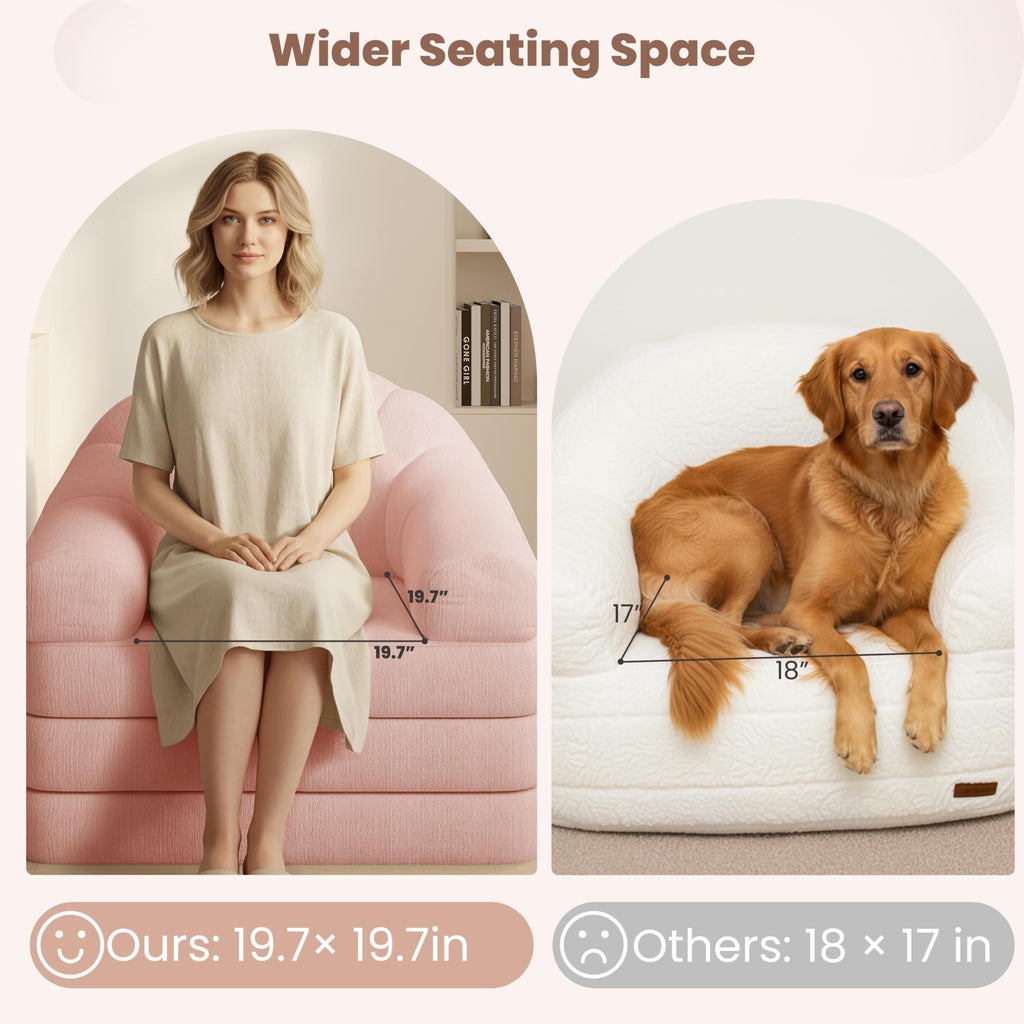 Pink Chenille Convertible Sofa Bed H1711