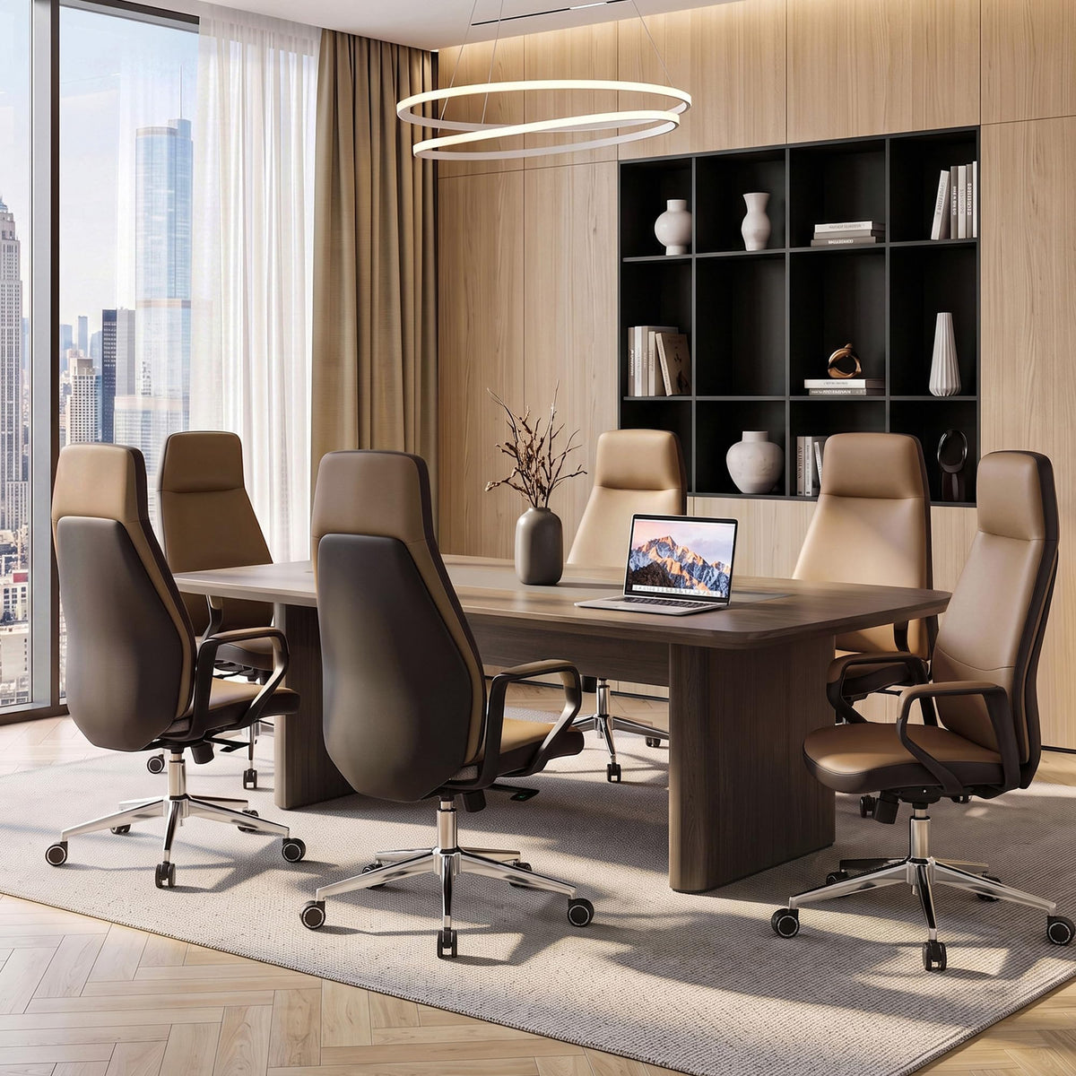 Brown Leather Executive Office Chair Q653