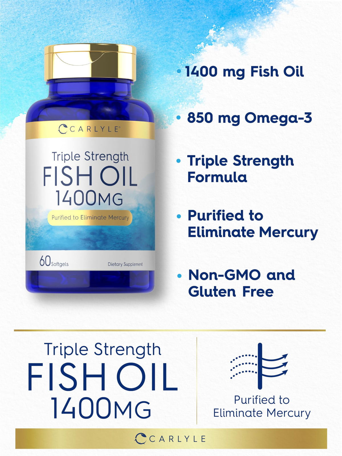 Omega 3 Fish Oil 1400 mg 60 Softgels S613