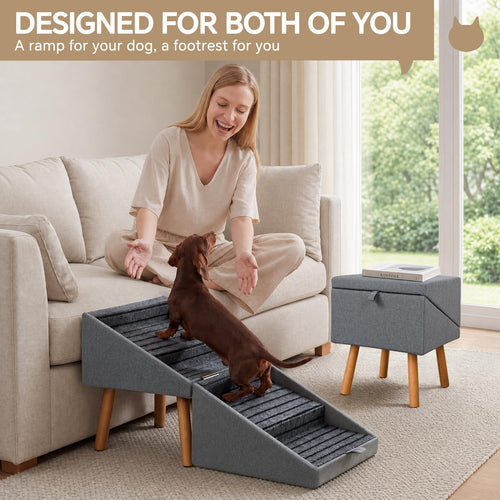 2-in-1 Wooden Pet Stairs & Ottoman D569
