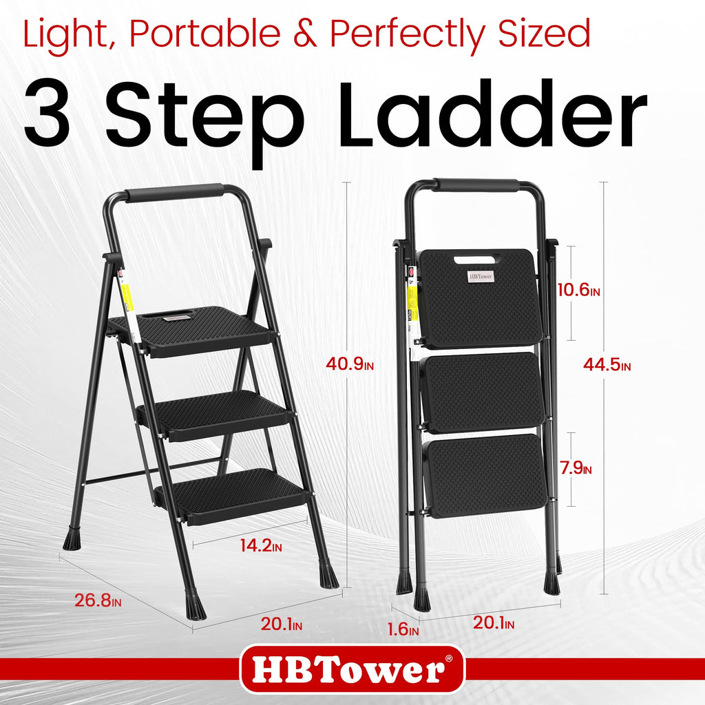 Folding Step Ladder with Anti-Slip Pedal F408