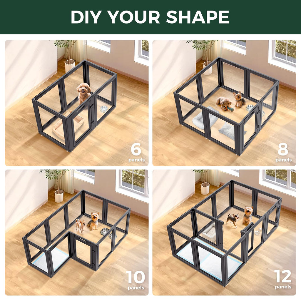 Clear Acrylic 24" H 16 Panels Dog Playpen L74139