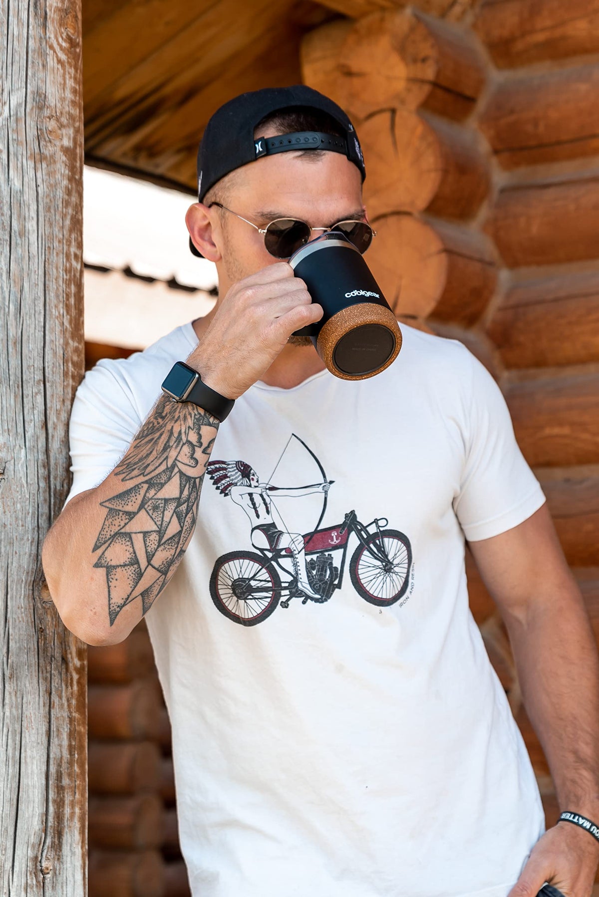 Stainless Steel Copper Lined Mug with Handle 2 Pack 16 oz I349