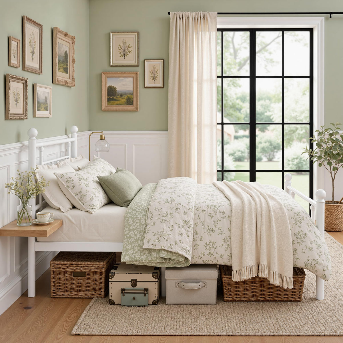 Full Size Metal Platform Bed Frame with Headboard and Footboard O82389