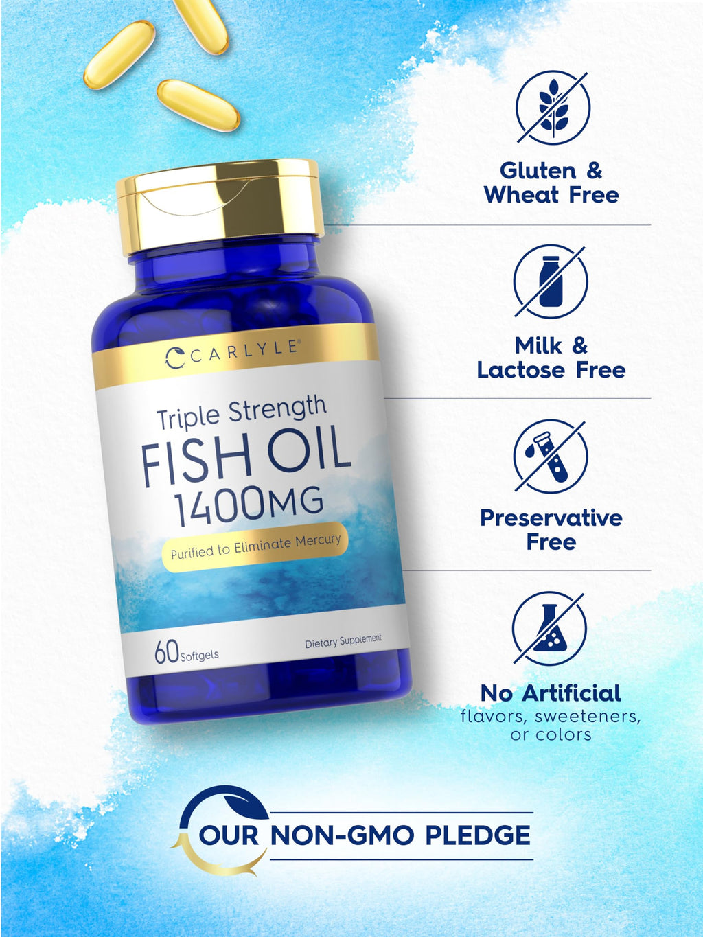 Omega 3 Fish Oil 1400 mg 60 Softgels S613