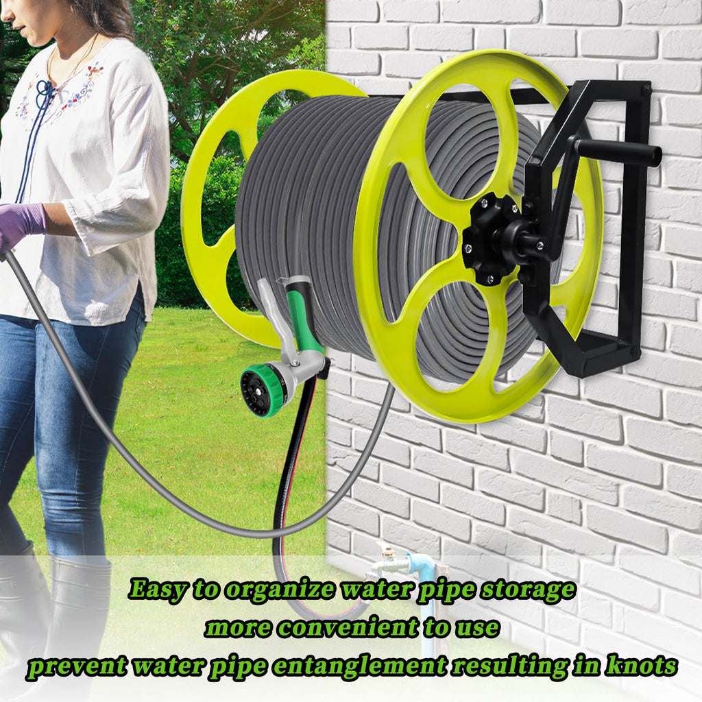 400FT Wall/Floor Mount Garden Hose Reel with Crank R181064