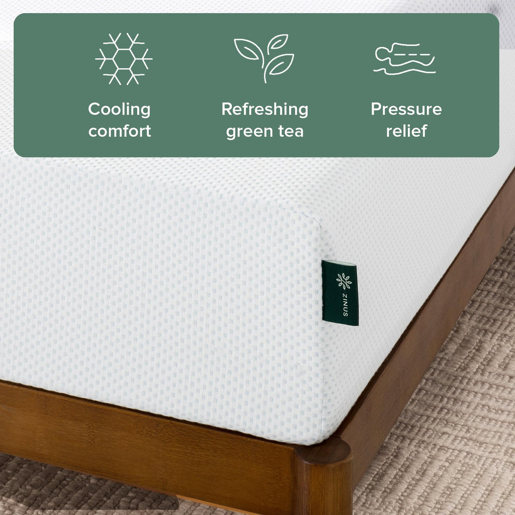 8 Inch Green Tea Cooling Gel Memory Foam Mattress Twin Z307