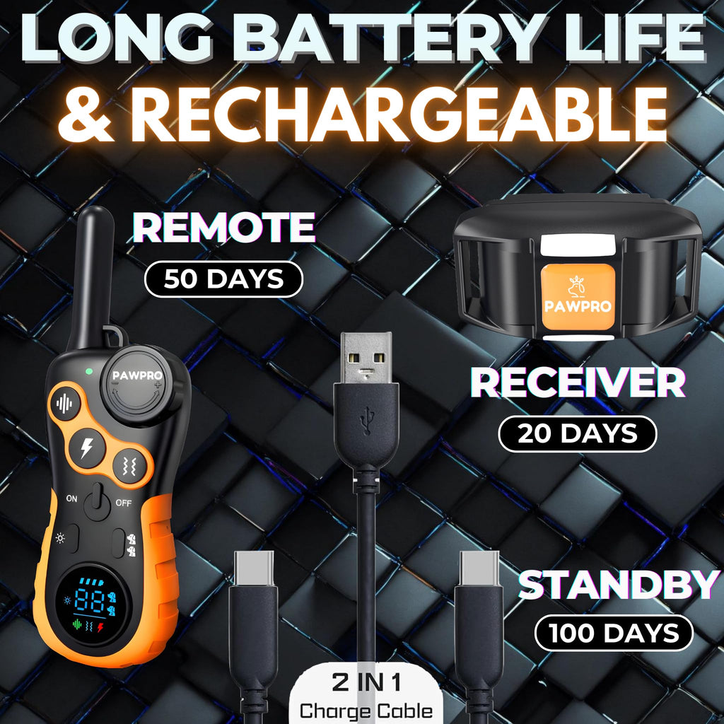 Dog Shock Collar with Remote, 4-Mile Range, Waterproof Rechargeable B841325