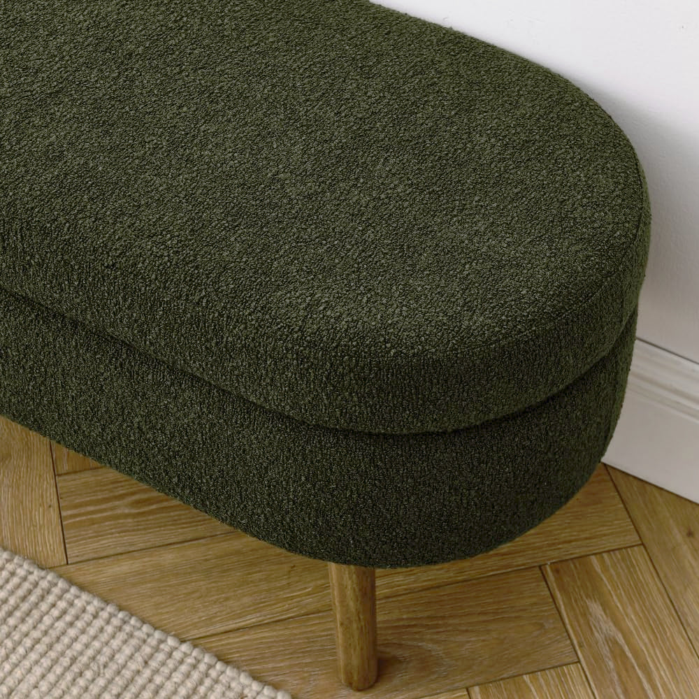 Oval Storage Bench with Rubber Wood Legs Z5398