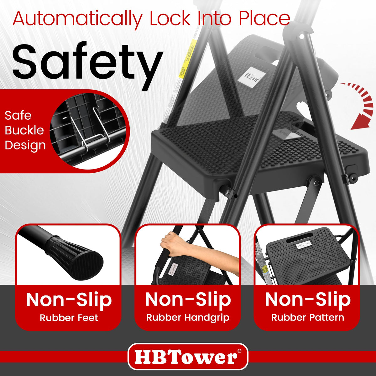 Folding Step Ladder with Anti-Slip Pedal F408