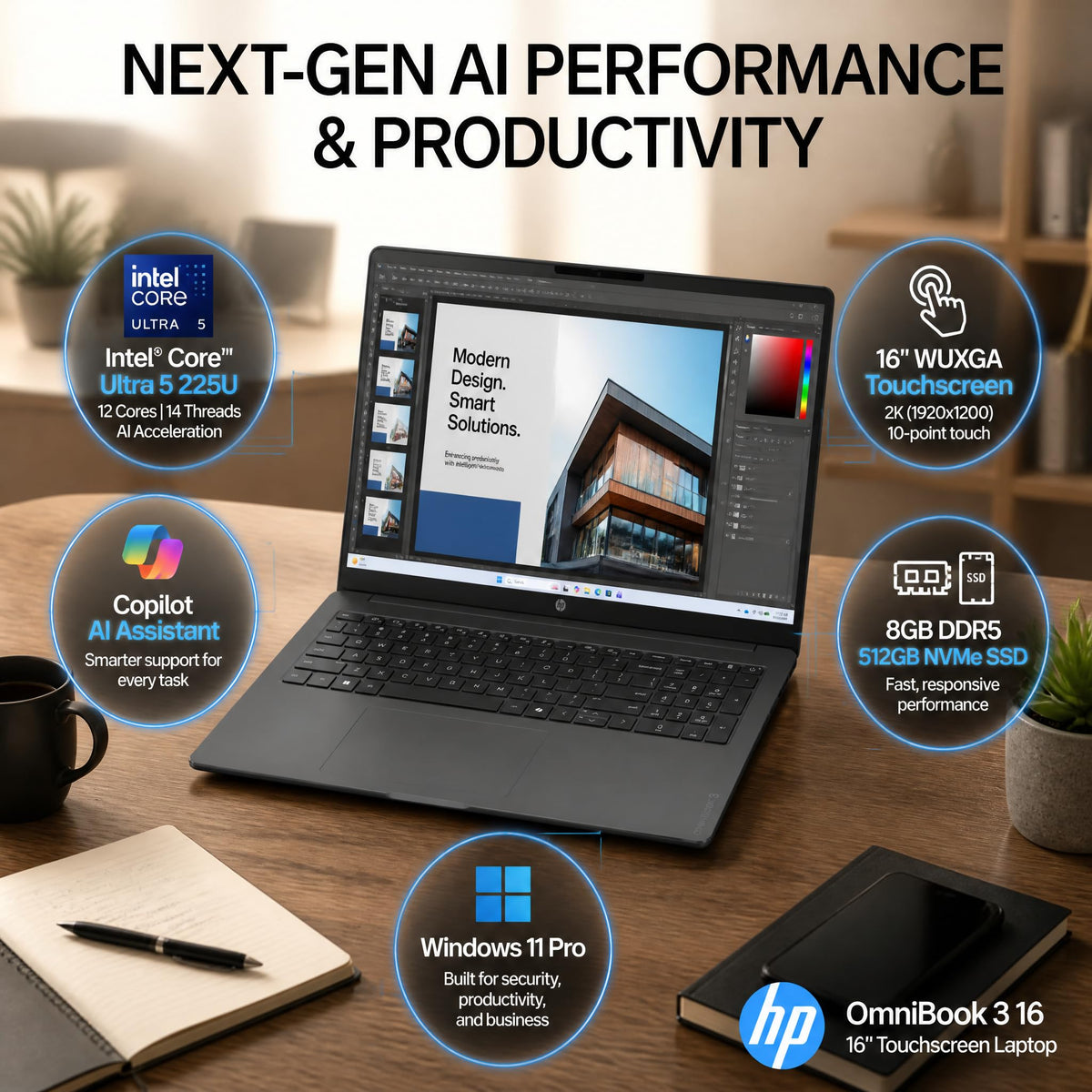 16 Touchscreen Laptop Intel 12 Core Ultra 5 Y1904