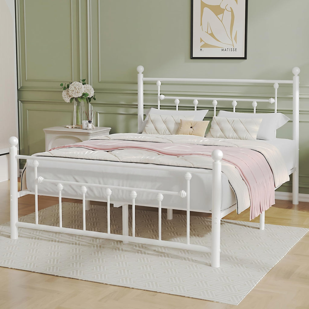 Full Size Metal Platform Bed Frame with Headboard and Footboard O82389