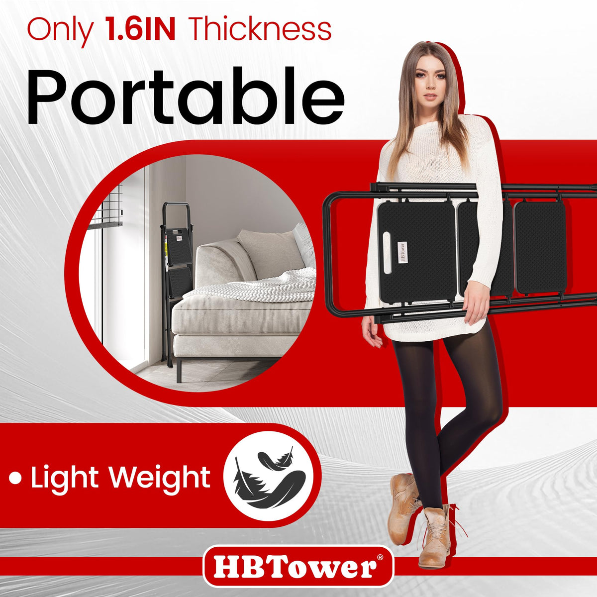 Folding Step Ladder with Anti-Slip Pedal F408