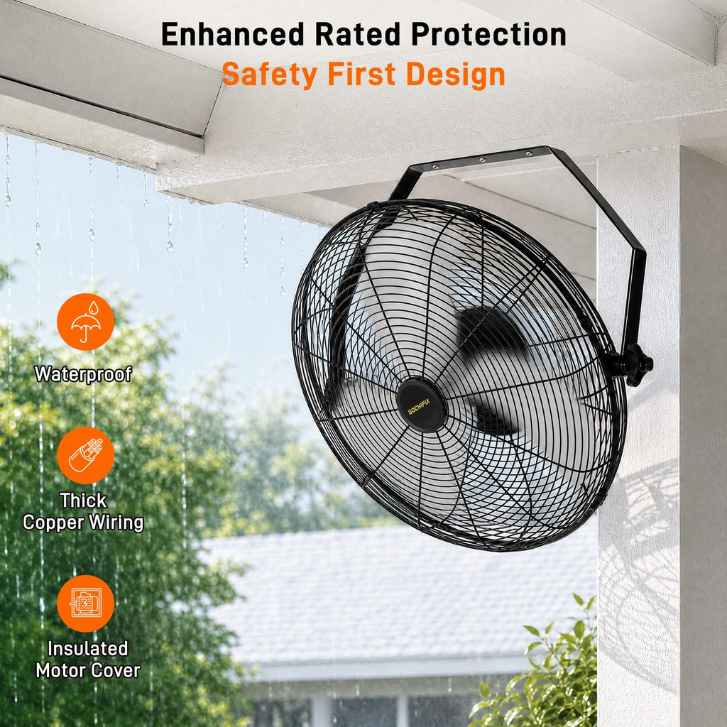 20 Inch 2 Pack 3-Speed High Velocity Wall Mount Fan Q5520