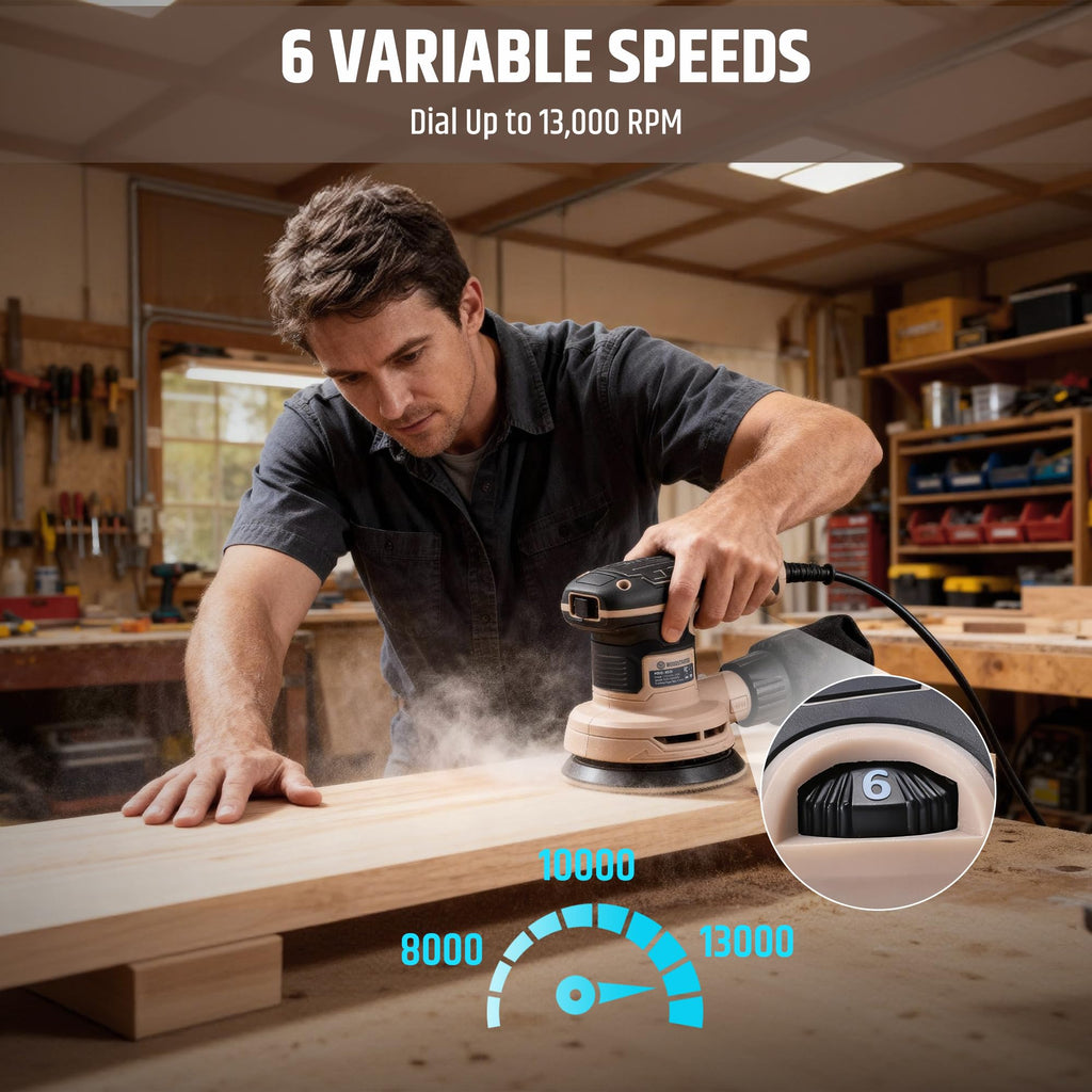5-Inch Variable Speed Random Orbital Sander with Dust Bag Z858325