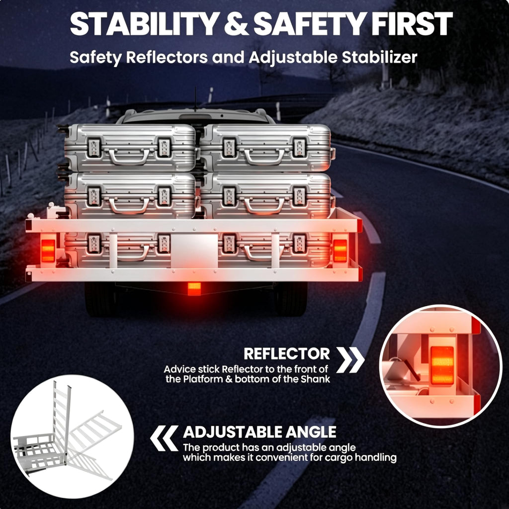 Aluminum Hitch Cargo Carrier with Ramp J19988