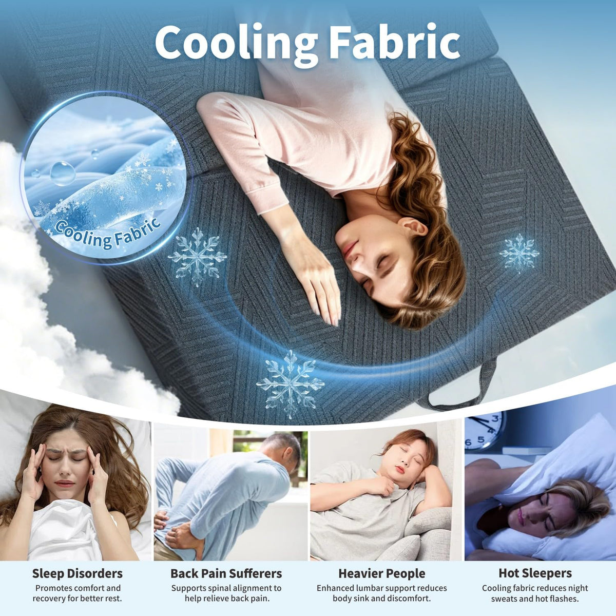 6 Inch Foldable Memory Foam Mattress Queen Size T15529