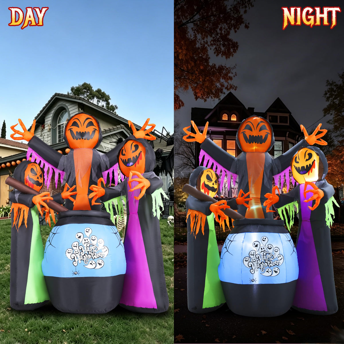 8FT Halloween Inflatable with Light Yard Decor G4334