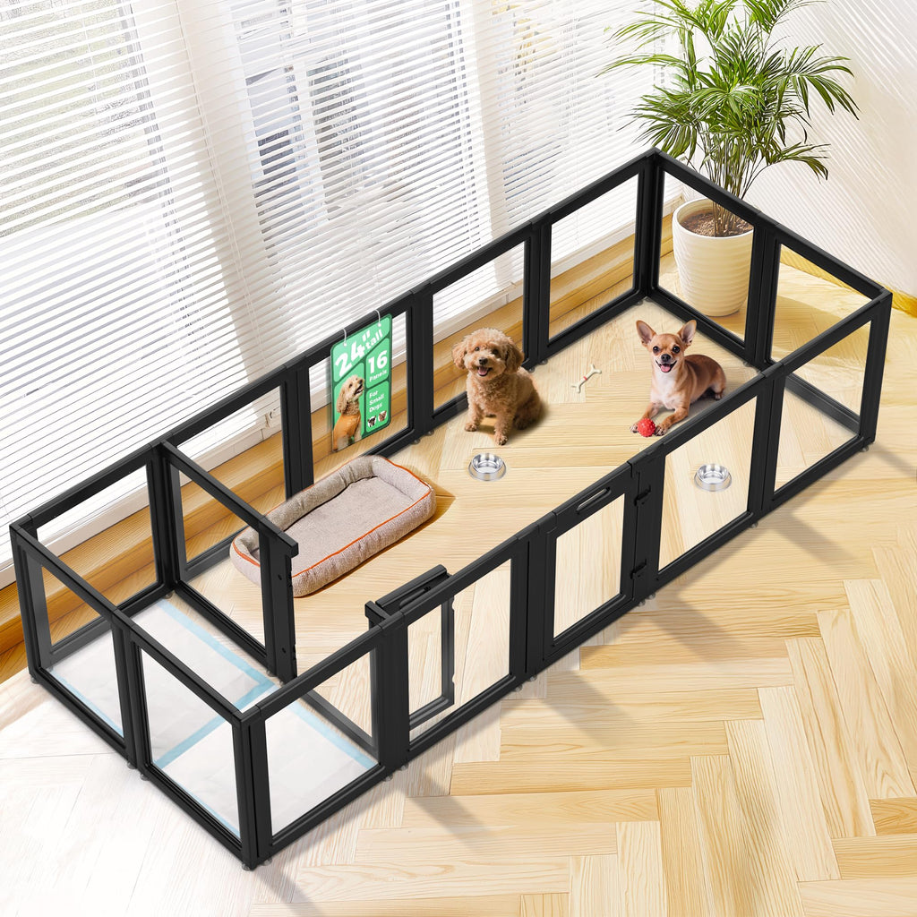 Clear Acrylic 24" H 16 Panels Dog Playpen L74139
