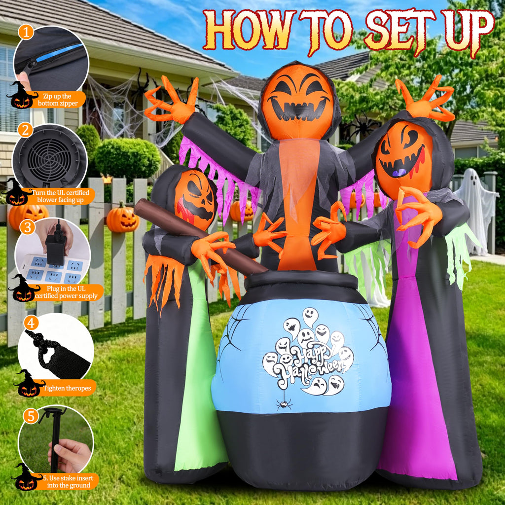 8FT Halloween Inflatable with Light Yard Decor G4334