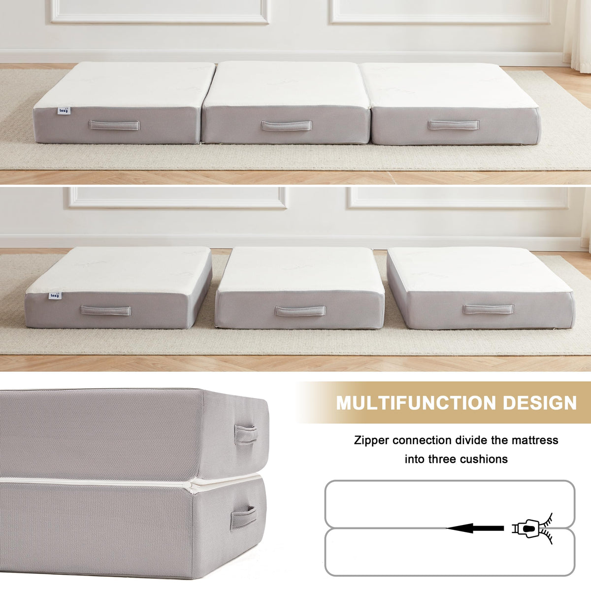 6 Inch Memory Foam Tri-fold Folding Mattress T295