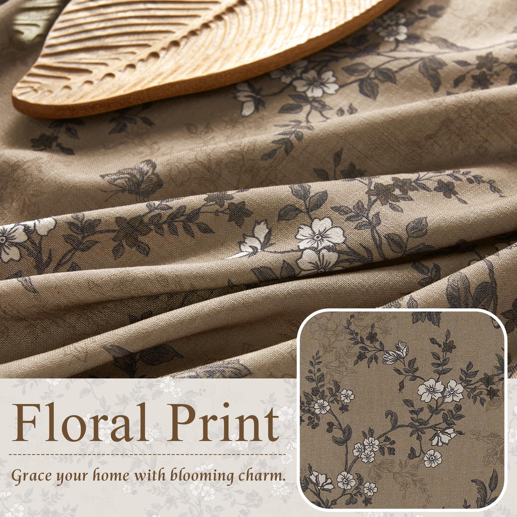 Extra Long Linen Floral Curtains 108 Inches O852