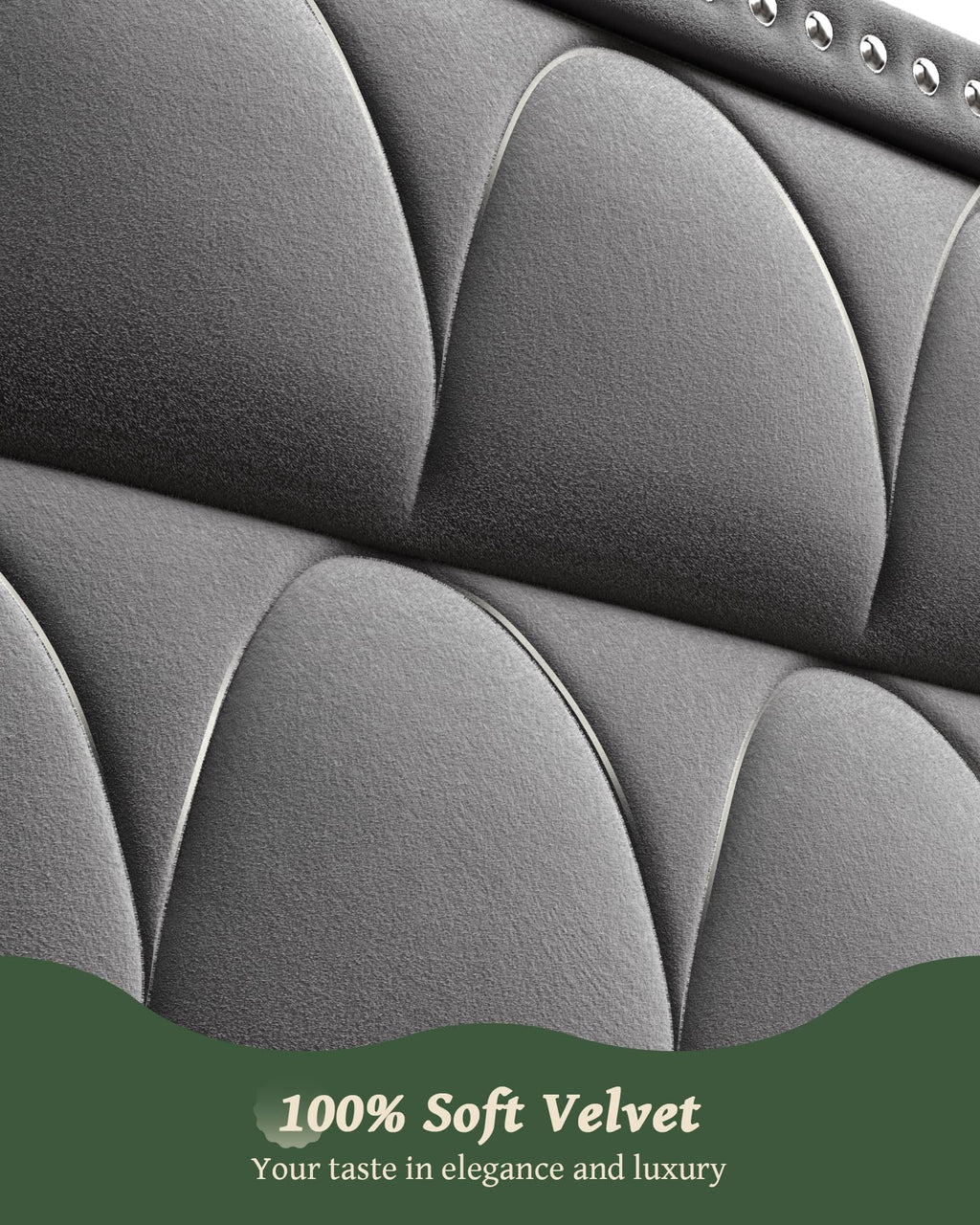 Queen Size Velvet Upholstered Platform Bed Frame I658