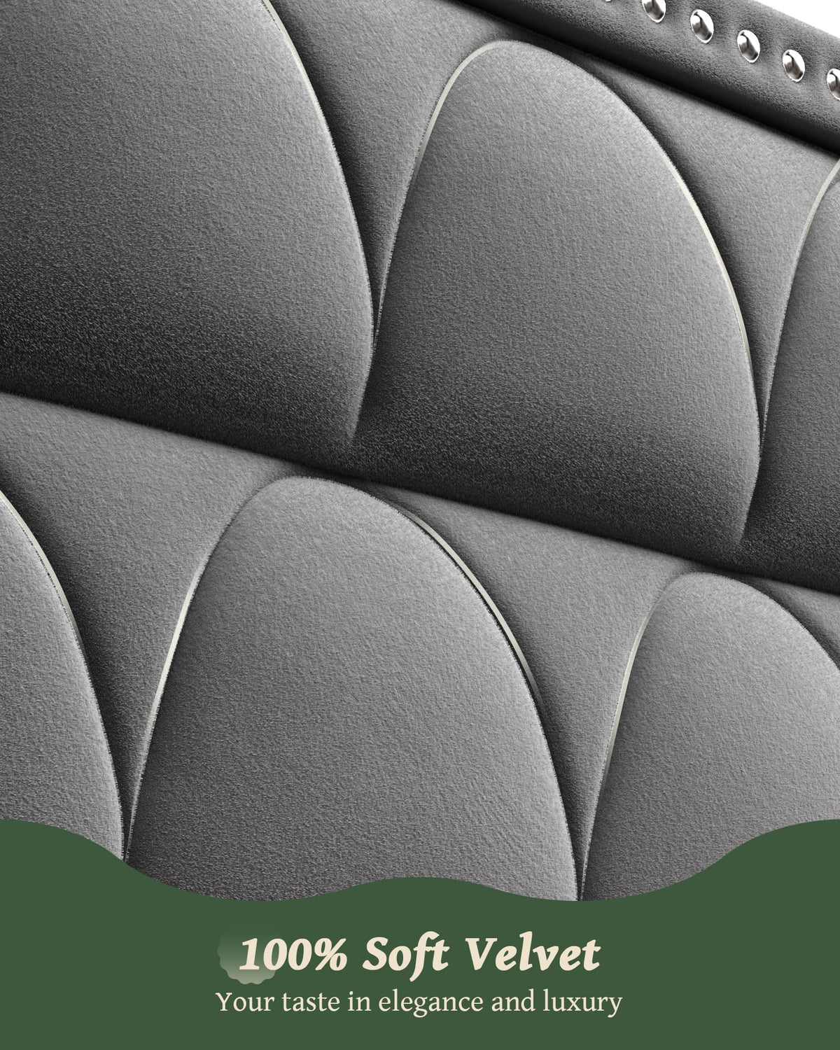 Queen Size Velvet Upholstered Platform Bed Frame I658
